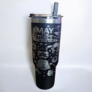 Laser Engraved Star Wars Themed 32 ounce hydrapeak voyager tumbler